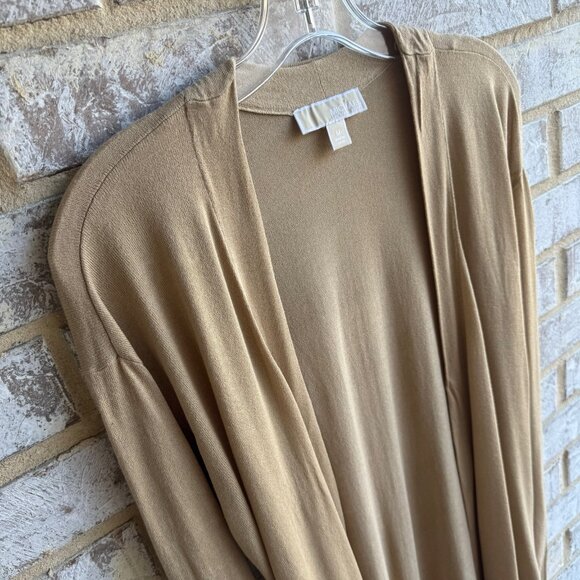 MICHAEL Michael Kors Long Sleeve Golden Brown Open Front Cardigan Sweater Size M - Picture 5 of 10